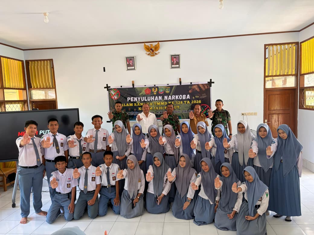 Bentengi Generasi Muda dari Ancaman Narkoba, Satgas TMMD ke-128 Kodim 1430/Konut Gelar Penyuluhan di SMA Negeri 1 Asera