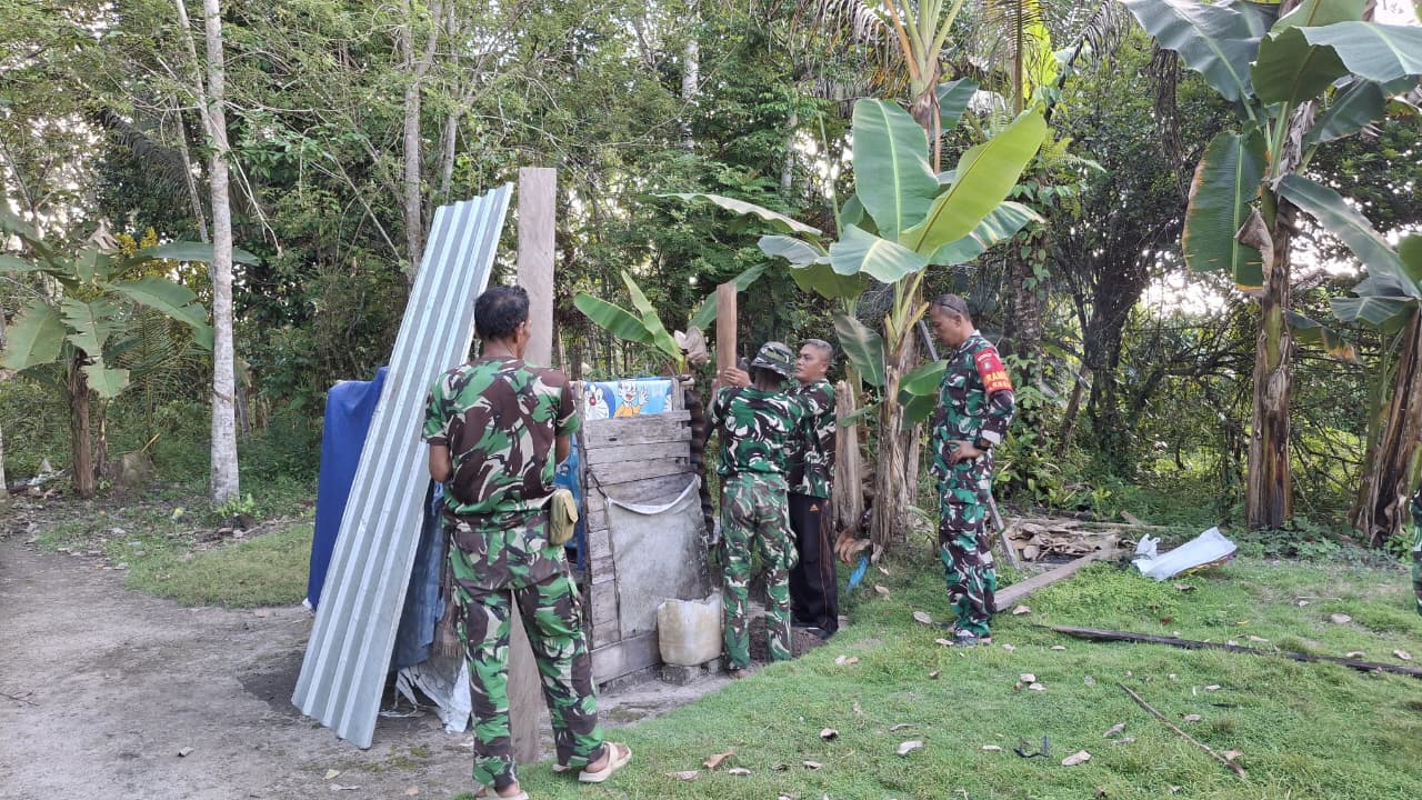 Hari Pertama Kerja TMMD Ke-128, Satgas Kodim 1014/Pbn Langsung Tancap Gas di Desa Sungai Hijau