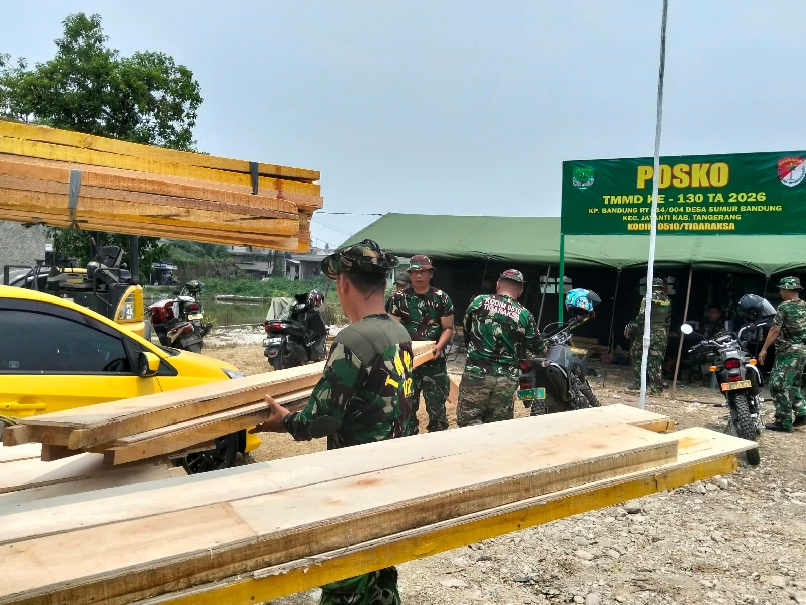 Kesiapan Material Menjadi Kunci Sukses Pembangunan Desa oleh Satgas TMMD