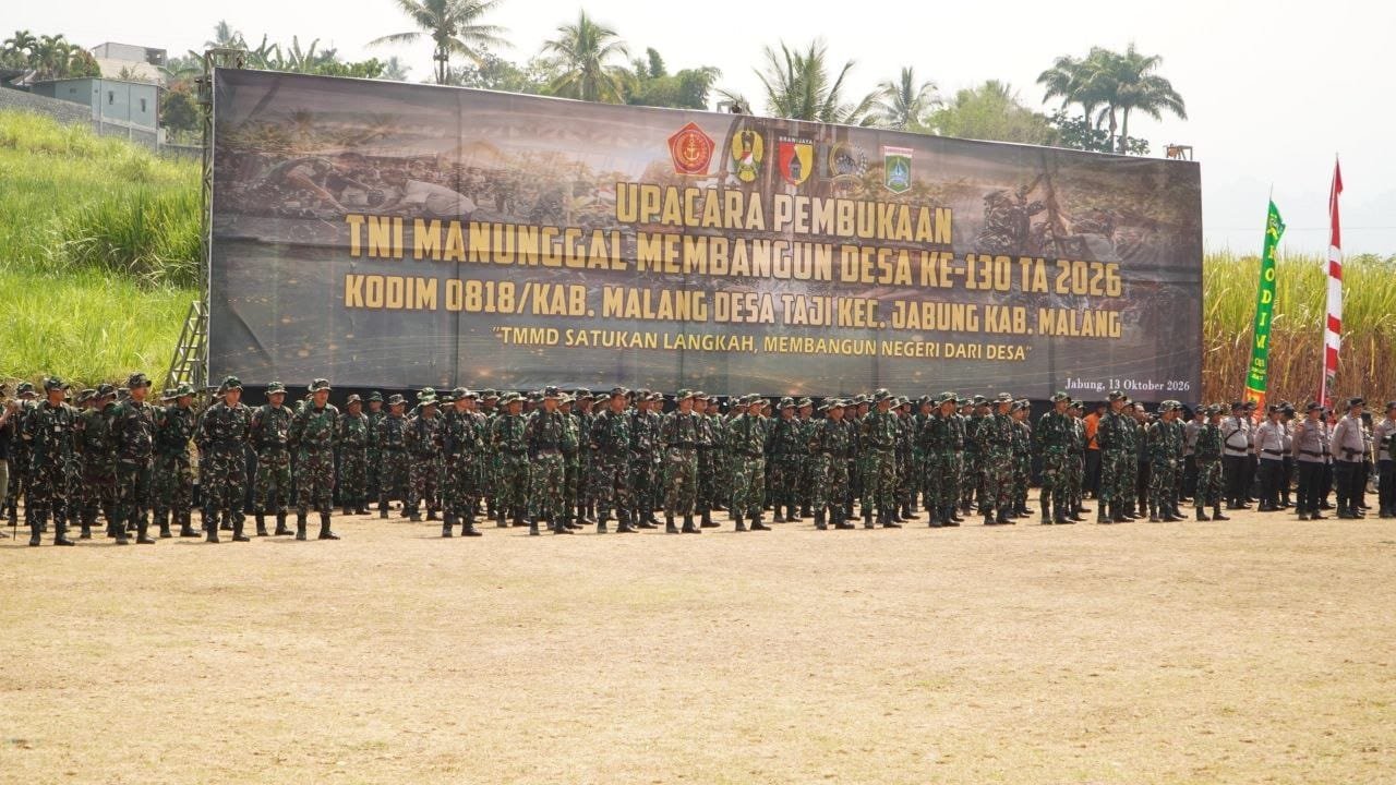 150 Personel Gabungan Ikuti Upacara Pembukaan TMMD ke-130 di Lapangan Pandansari